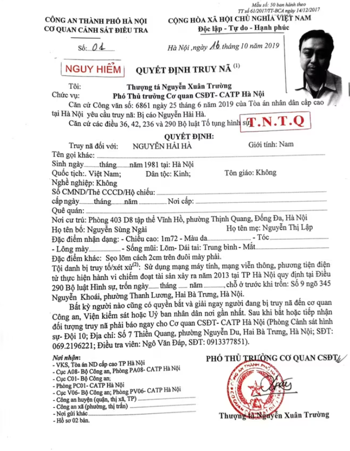Bắt khẩn cấp cựu du học sinh Nguyễn Hải Hà - ảnh 2