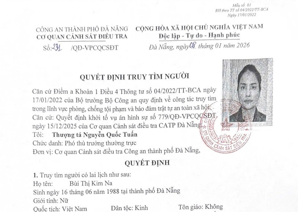 Đề nghị ai biết tung tích Bùi Thị Kim Na, khẩn trương thông báo cho cơ quan công an  - ảnh 1