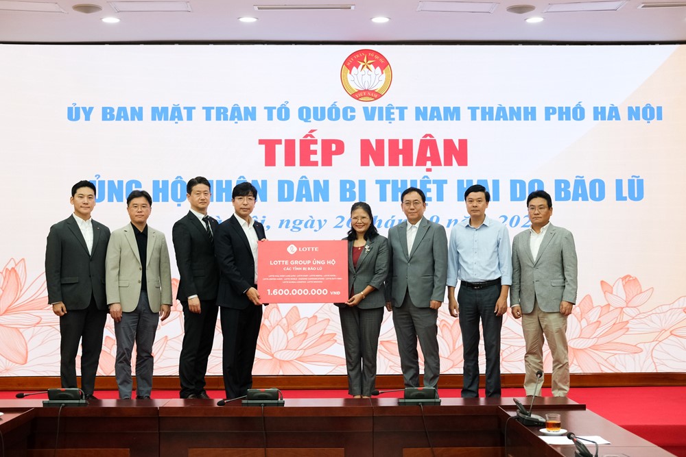 Tập đoàn LOTTE ủng hộ 3 tỷ đồng chung tay khắc phục hậu quả bão số 3 tại Việt Nam - ảnh 1