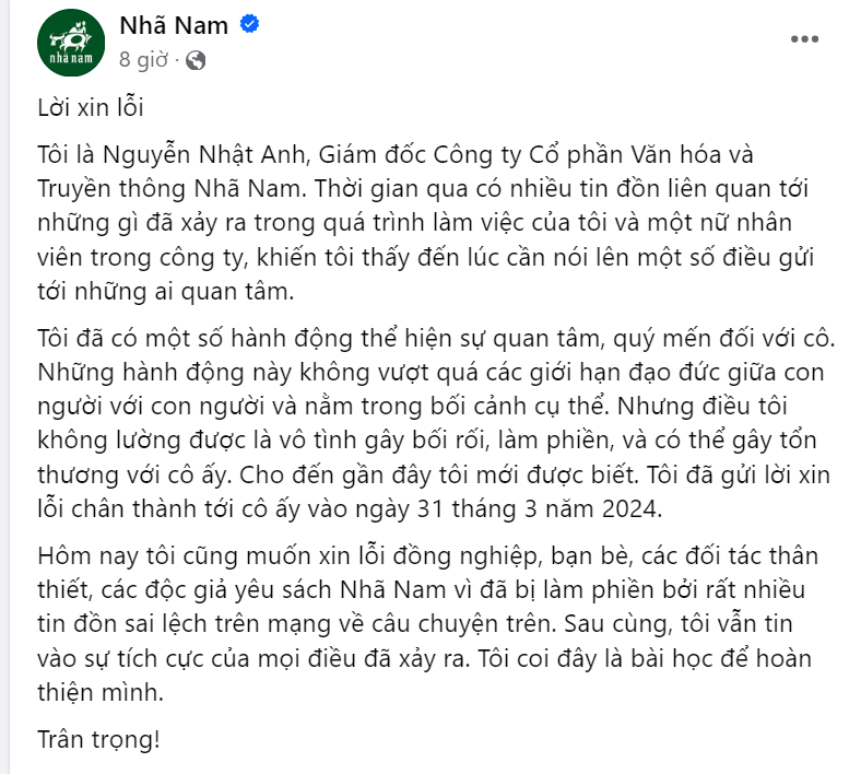 Giám đốc lên tiếng trước nghi vấn quấy rối tình dục, Nhã Nam đang hoạt động thế nào? - ảnh 1