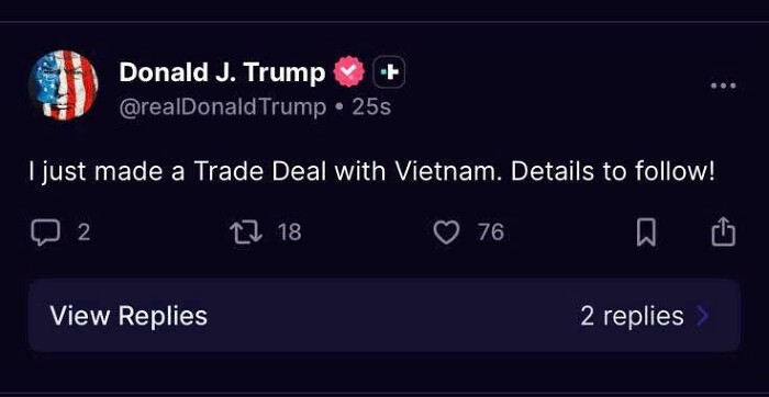 Mỹ - Việt Nam đạt thỏa thuận thương mại mới - ảnh 1