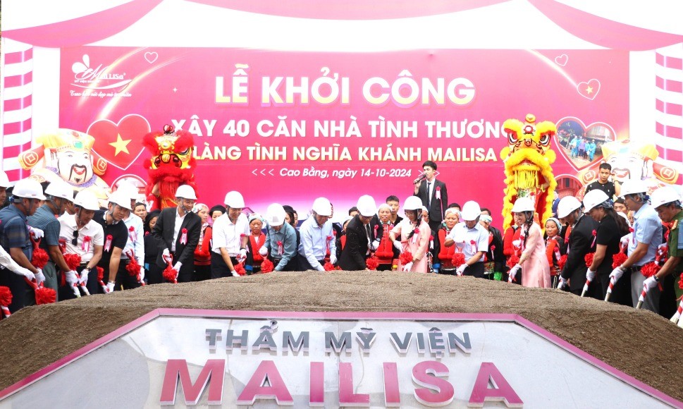 Chính thức khởi công xây 40 nhà tình thương do 'trùm thẩm mỹ' Mailisa ủng hộ ở Cao Bằng, mỗi ngôi nhà có tổng diện tích 300m2 - ảnh 2