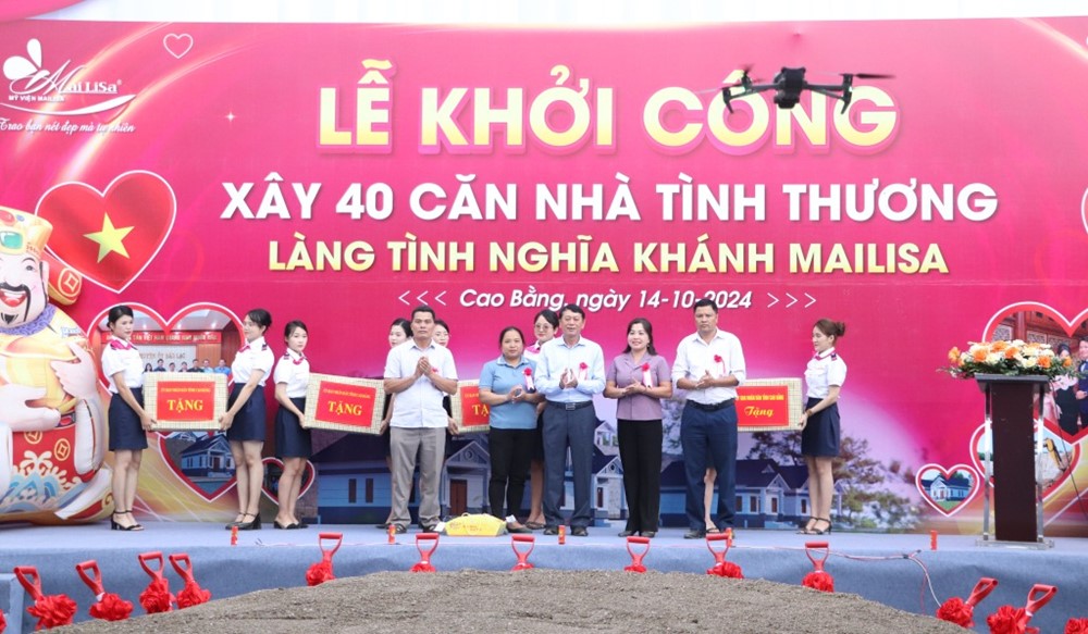 Chính thức khởi công xây 40 nhà tình thương do 'trùm thẩm mỹ' Mailisa ủng hộ ở Cao Bằng, mỗi ngôi nhà có tổng diện tích 300m2 - ảnh 3