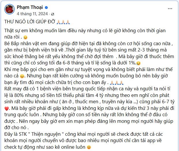 Vụ Tiktoker Phạm Thoại rút hơn 16 tỷ đồng tiền từ thiện: Người quyên góp tiền cho bé Bắp có quyền yêu cầu công an điều tra - ảnh 1