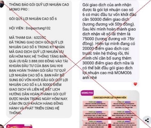 Bộ Công an cảnh báo về quỹ đầu tư MoMo Pro - ảnh 1