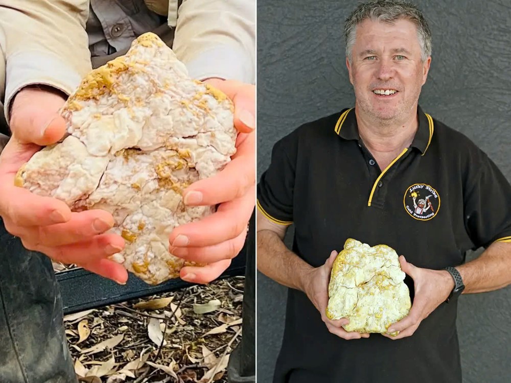 Sử dụng máy dò kim loại, người đàn ông đào được tảng đá chứa 2,6kg vàng nguyên chất trị giá hơn 4 tỷ - ảnh 1