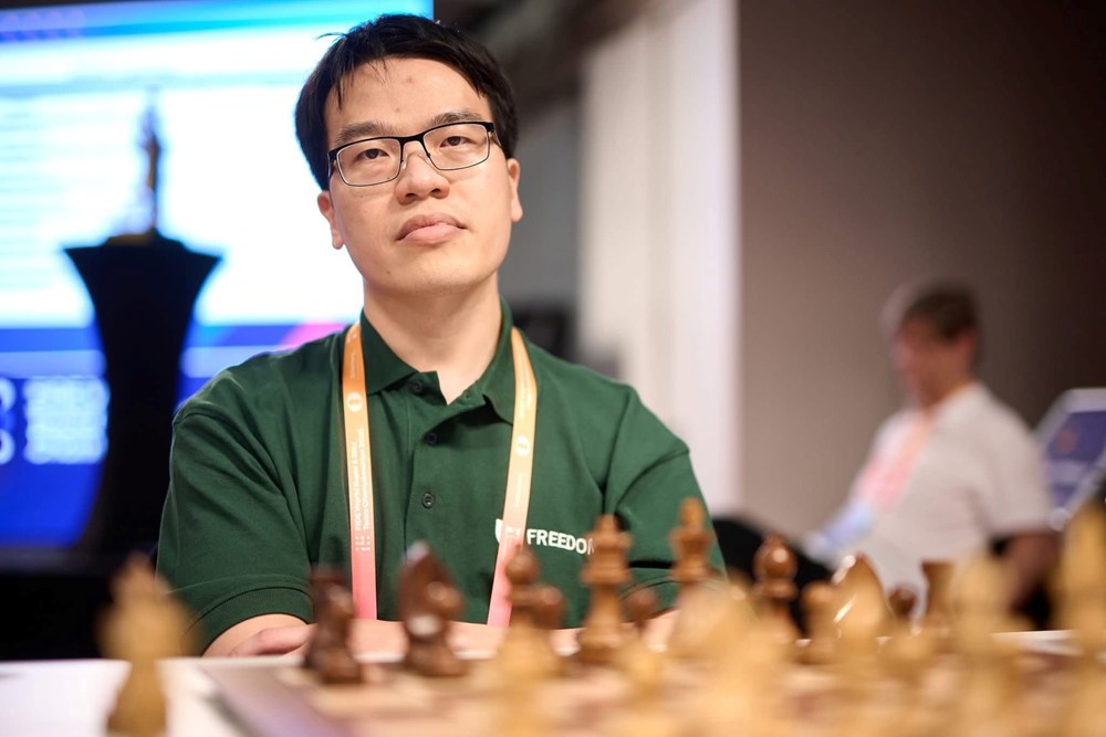 Thần đồng cờ vua Lê Quang Liêm lập kỷ lục mới tại Giải cờ nhanh đồng đội thế giới - ảnh 1