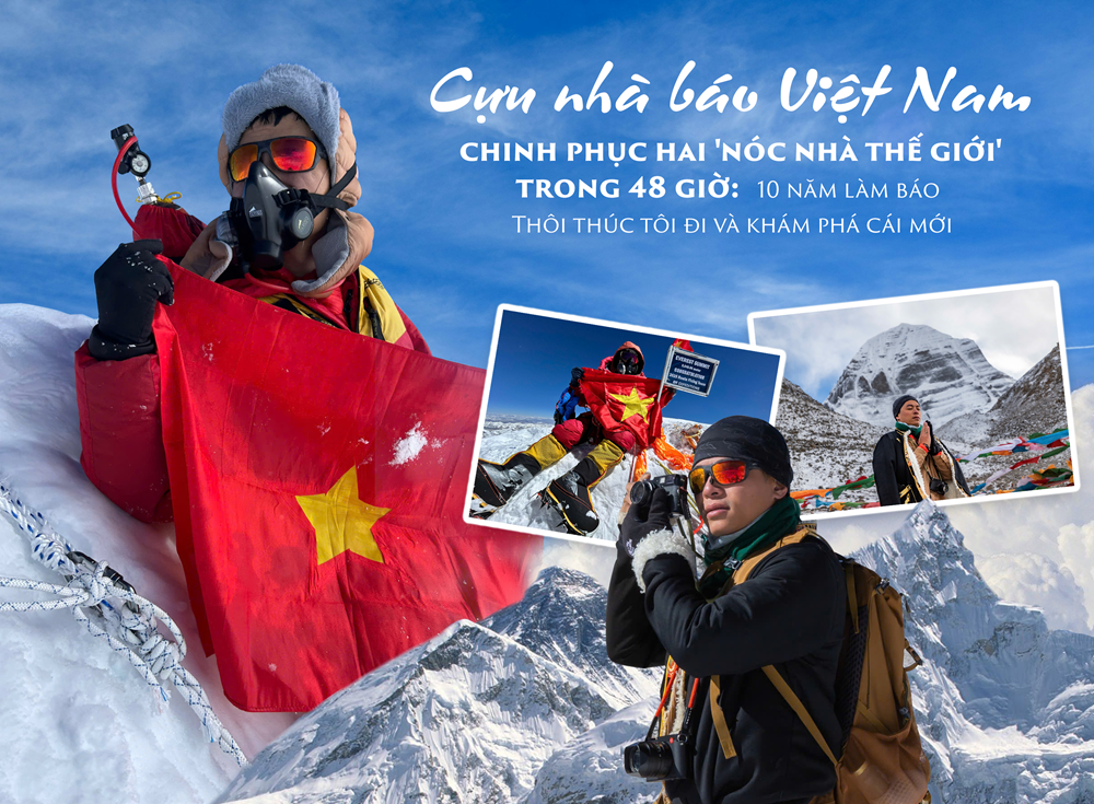 Cựu nhà báo Việt Nam chinh phục hai 'nóc nhà thế giới' trong 48 giờ: 10 năm làm báo thôi thúc tôi đi và khám phá cái mới - ảnh 1