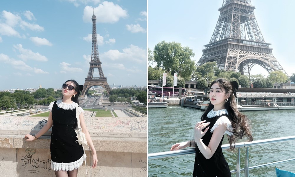 Con gái MC Quyền Linh diện đồ hàng trăm triệu ở Pháp  - ảnh 1