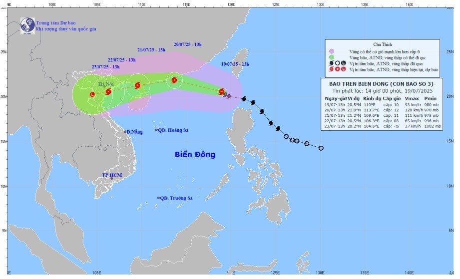 5 tỉnh thành nằm trong vùng ảnh hưởng trực tiếp của cơn bão số 3 - ảnh 2