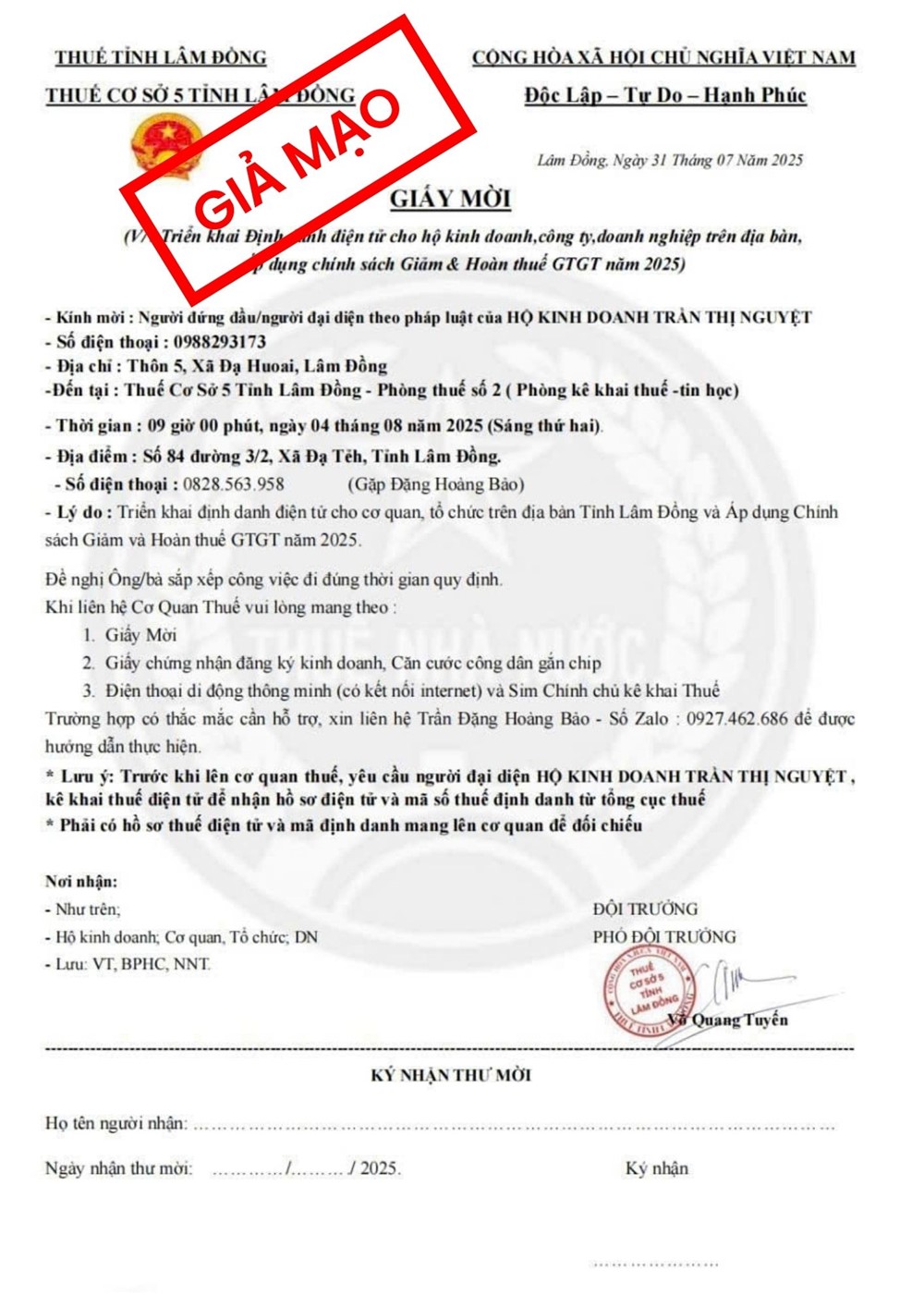 Cơ quan thuế phát cảnh báo khẩn đến người dân - ảnh 1