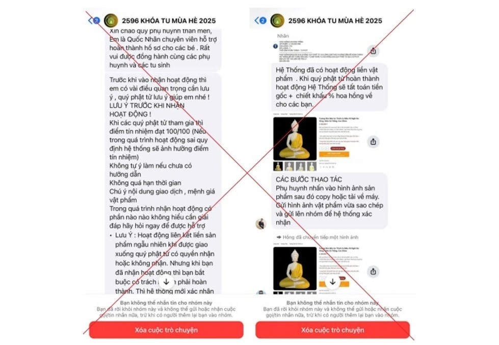 Công an cảnh báo thủ đoạn mạo danh chùa, lập fanpage kêu gọi tham gia khóa tu  - ảnh 1