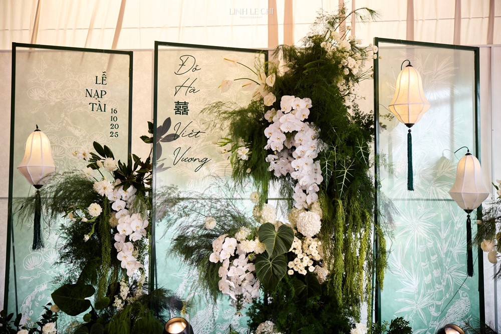 Chiếc áo dài Hoa hậu Đỗ Hà mặc trong ngày trọng đại lấy cảm hứng từ quê hương - ảnh 5