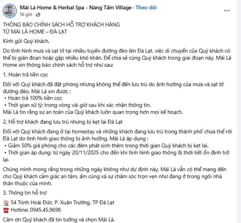 Loạt khách sạn, homestay Đà Lạt thông báo tin khẩn - ảnh 7