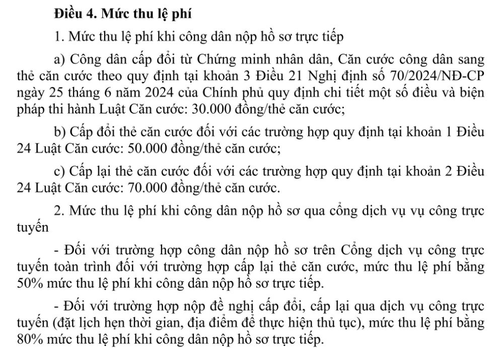 Đề xuất giảm 50% lệ phí cấp lại thẻ căn cước khi nộp hồ sơ trực tuyến - ảnh 2