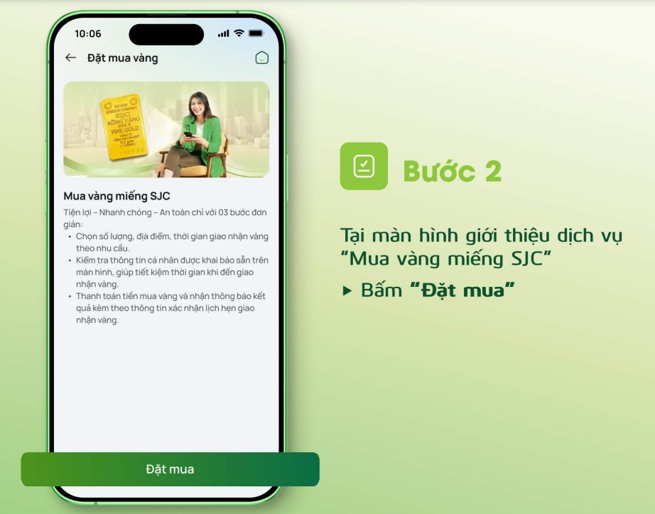 Hướng dẫn mua vàng miếng SJC trên ứng dụng VCB Digibank - ảnh 2