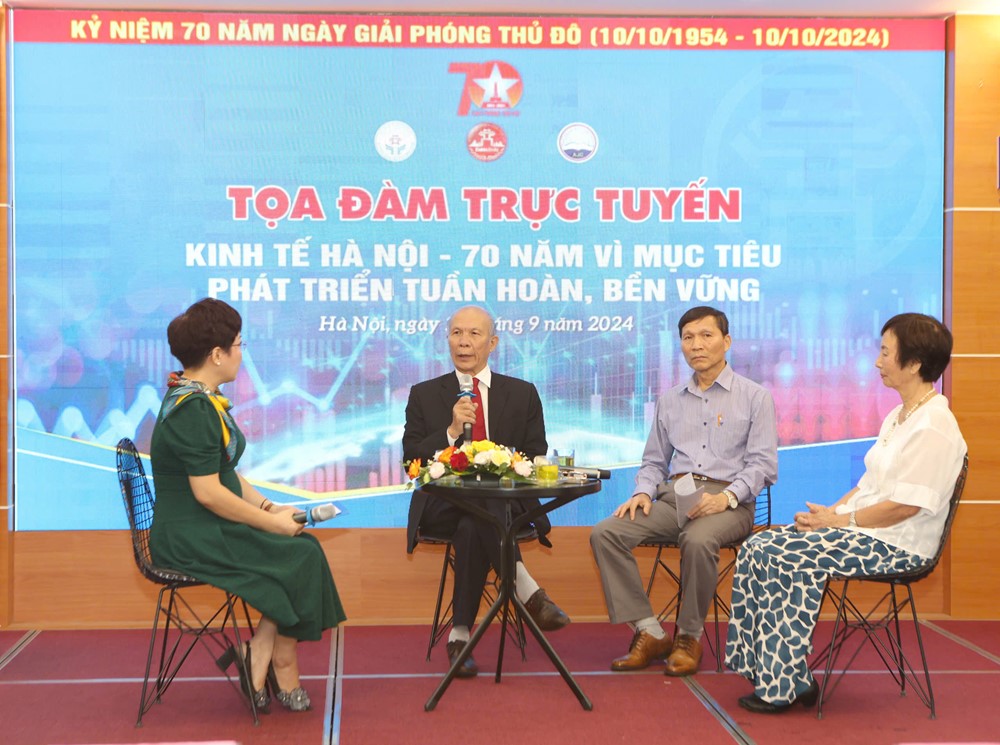 Tọa đàm trực tuyến: Kinh tế Hà Nội - 70 năm vì mục tiêu phát triển tuần hoàn, bền vững - ảnh 5