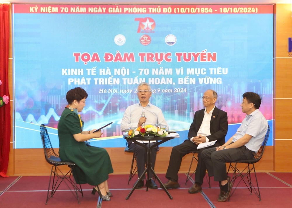 Tọa đàm trực tuyến: Kinh tế Hà Nội - 70 năm vì mục tiêu phát triển tuần hoàn, bền vững - ảnh 10