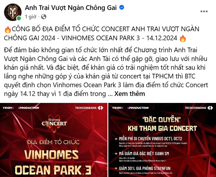 Không phải ở Hà Nội, “Anh trai vượt ngàn chông gai” quay xe chọn Ocean Park 3 là địa điểm tổ chức concert - ảnh 1