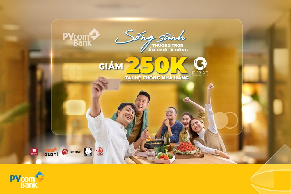 Giảm 250.000 đồng khi thanh toán bằng thẻ tín dụng PVcomBank tại chuỗi Golden Gate - ảnh 1