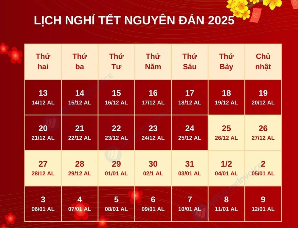 Lịch nghỉ Tết Nguyên đán Ất Tỵ 2025: Công chức, viên chức, người lao động nghỉ 9 ngày liên tục - ảnh 1