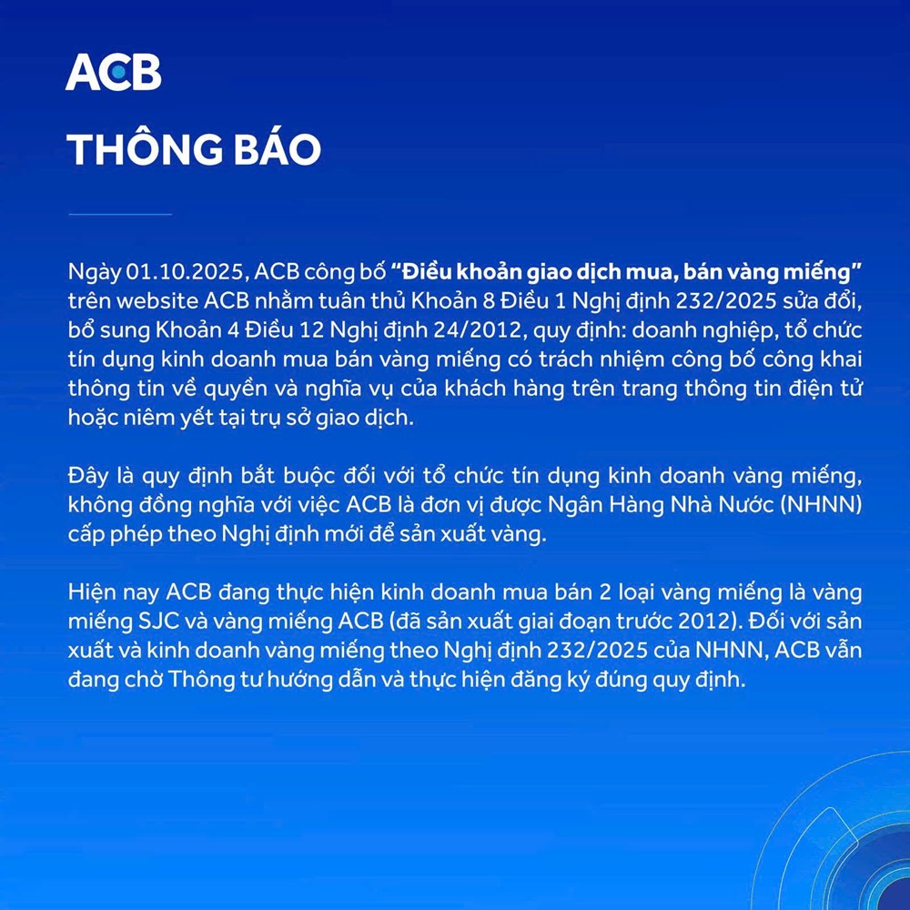 Vàng miếng- “cuộc tình” nhiều duyên nợ của ACB - ảnh 2