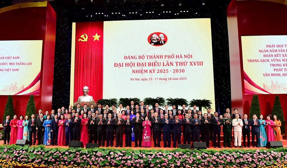 Khai mạc trọng thể Đại hội đại biểu Đảng bộ Thành phố Hà Nội lần thứ XVIII, nhiệm kỳ 2025 - 2030 - ảnh 20