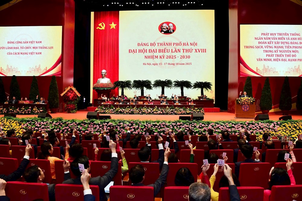 Đại hội đại biểu Đảng bộ Thành phố Hà Nội lần thứ XVIII, nhiệm kỳ 2025 - 2030 thành công tốt đẹp - ảnh 8