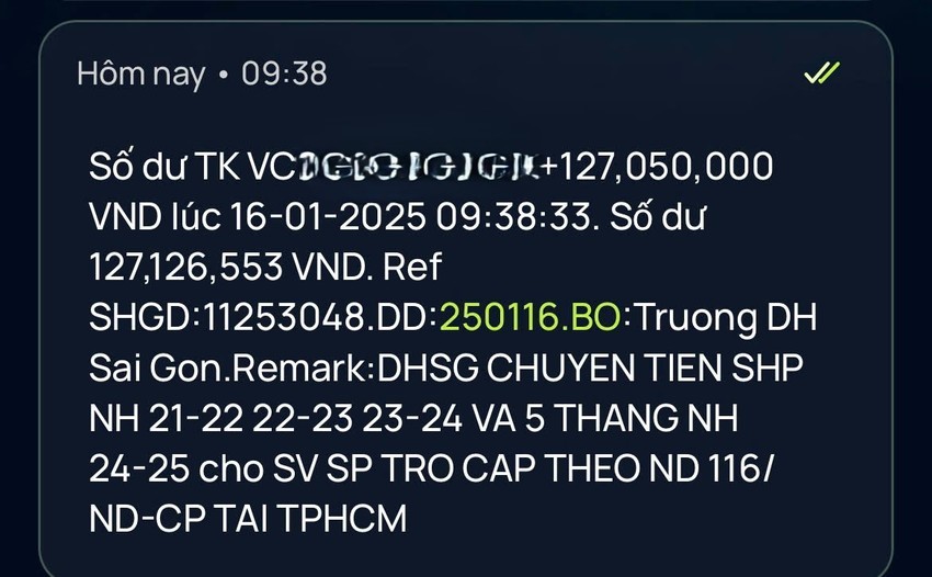 Sinh viên sư phạm tại TP giàu có bậc nhất Việt Nam nhận 127 triệu tiền trợ cấp trước thềm Tết Nguyên đán - ảnh 1