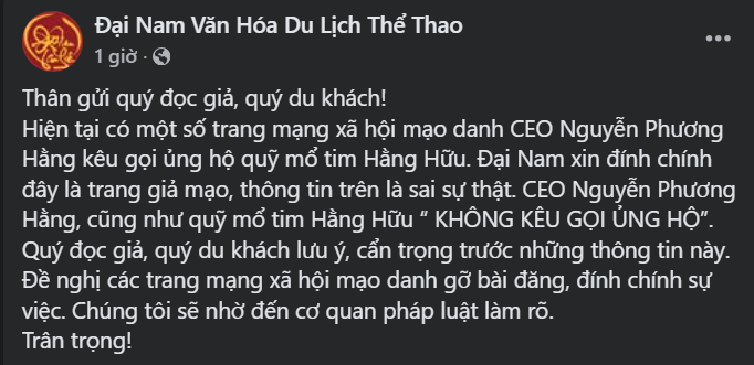 Quỹ từ thiện của vợ chồng bà Nguyễn Phương Hằng chính thức lên tiếng, khẳng định ‘không kêu gọi ủng hộ’ - ảnh 1