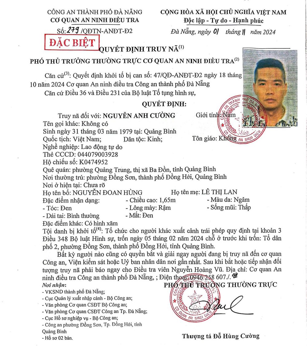 Đề nghị ai biết thông tin về Nguyễn Anh Cường khẩn trương liên hệ công an qua SĐT: 0946.258.607 - ảnh 1