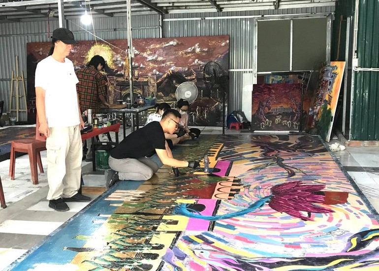 Bức tranh “Bác Hồ đọc Tuyên ngôn Độc lập” của nghệ sĩ Việt xác lập kỷ lục Guinness thế giới - ảnh 4