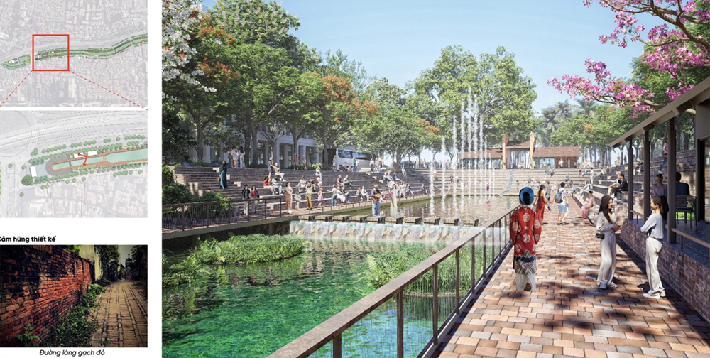 Diện mạo công viên gần 5.000 tỷ qua 12 phường, chạy dọc con sông ô nhiễm nhất Thủ đô - ảnh 2