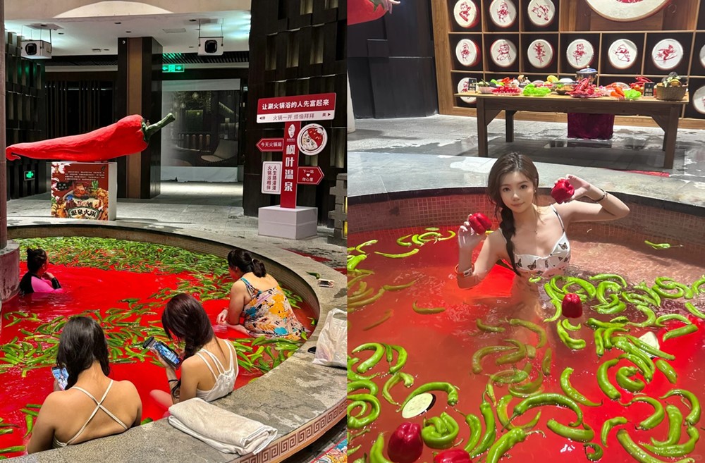 Tắm suối xưa rồi, giờ ‘bắt trend’ là phải đi ‘tắm lẩu cay’ đỏ rực toàn ớt như thế này đây! - ảnh 2