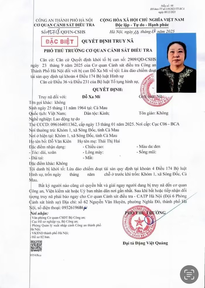 Truy nã đặc biệt ‘cán bộ’ sinh năm 1964 - ảnh 1