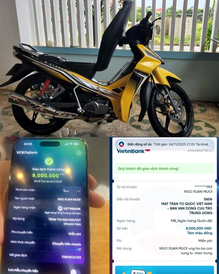 Thiếu tá công an bán xe máy lấy 8 triệu đồng để làm điều này - ảnh 1