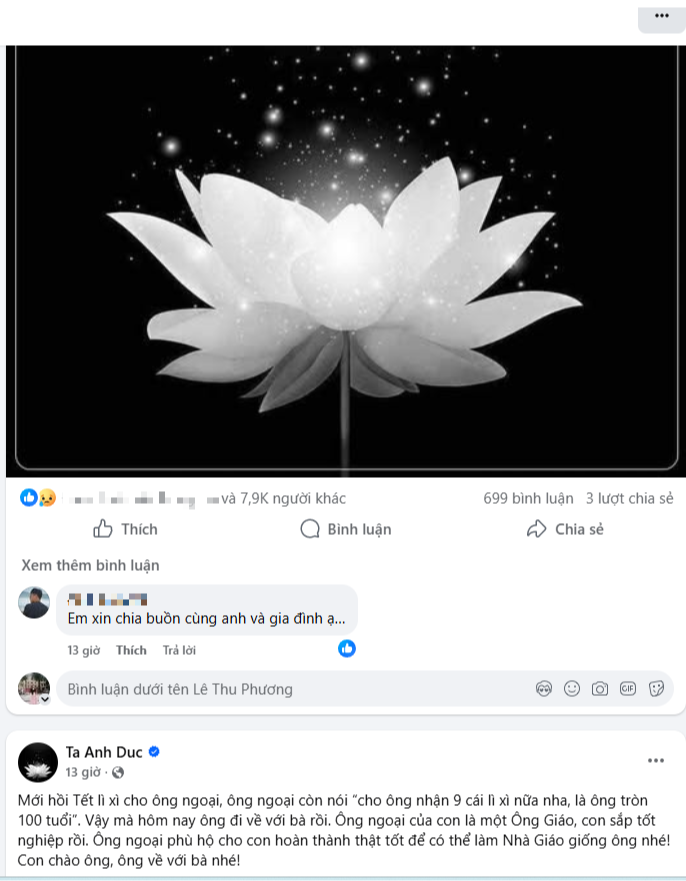 Loạt sao Việt chia buồn cùng diễn viên Anh Đức - ảnh 1