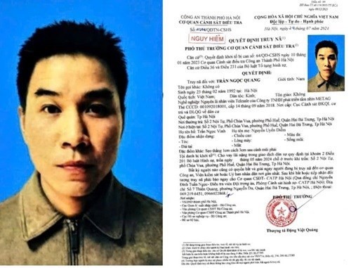 Đề nghị ai biết Trần Ngọc Quang, sinh năm 1992 ở đâu khẩn trương liên hệ Công an qua SĐT: 0966.022.868 - ảnh 1