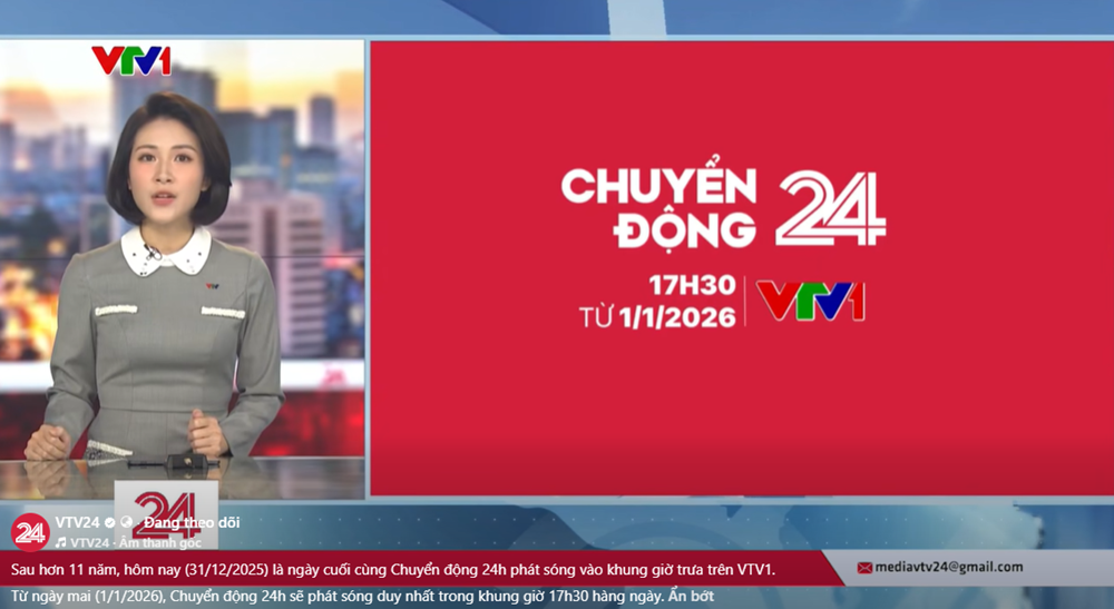 Bỏ bản tin Chuyển động 24h trưa từ ngày 1/1/2026 - ảnh 1