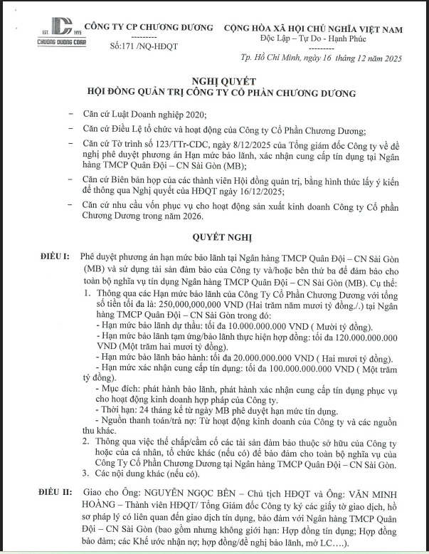 CDC tiếp tục vay 250 tỷ đồng từ Ngân hàng.