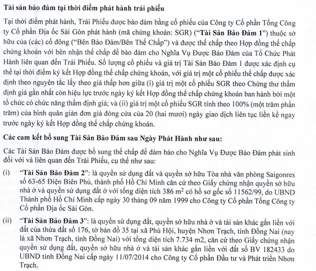 SGR mang nhiều bất động sản ra để thế chấp nhằm huy động 100 tỷ đồng trái phiếu.