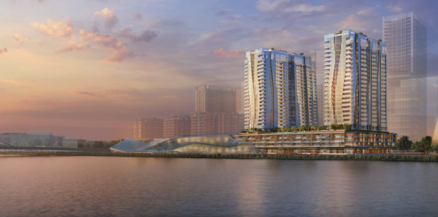 Phối cảnh dự án The Metropole Thủ Thiêm, sở hữu vị trí vàng bên sông Sài Gòn, ngay chân cầu Ba Son (cầu Thủ Thiêm 2)