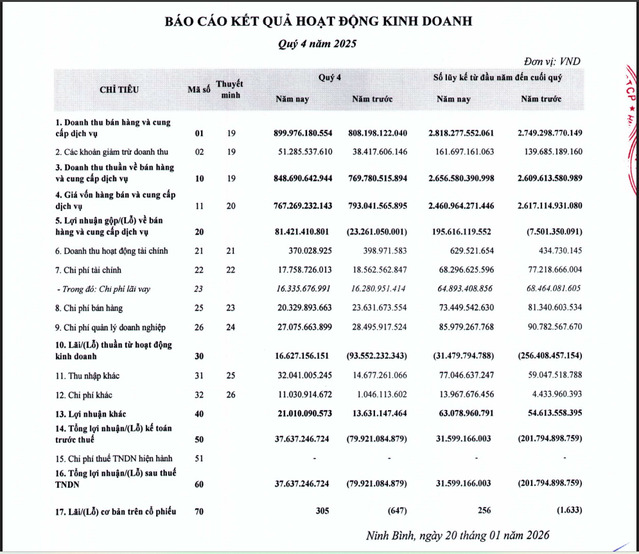 Một số chỉ tiêu tài chính của BTS.