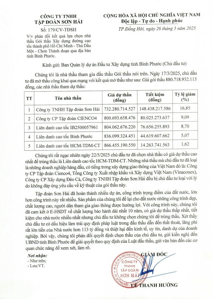 Chưa đầy một năm, Tập đoàn Sơn Hải hai lần trượt thầu trước cùng một đối thủ tại các gói thầu lớn - ảnh 2