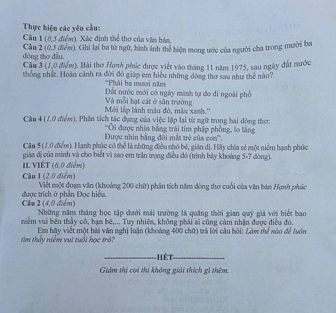 Đề thi và đáp án môn Ngữ văn kỳ thi vào lớp 10 TP. Hà Nội năm 2025 đầy đủ, chính xác nhất - ảnh 2