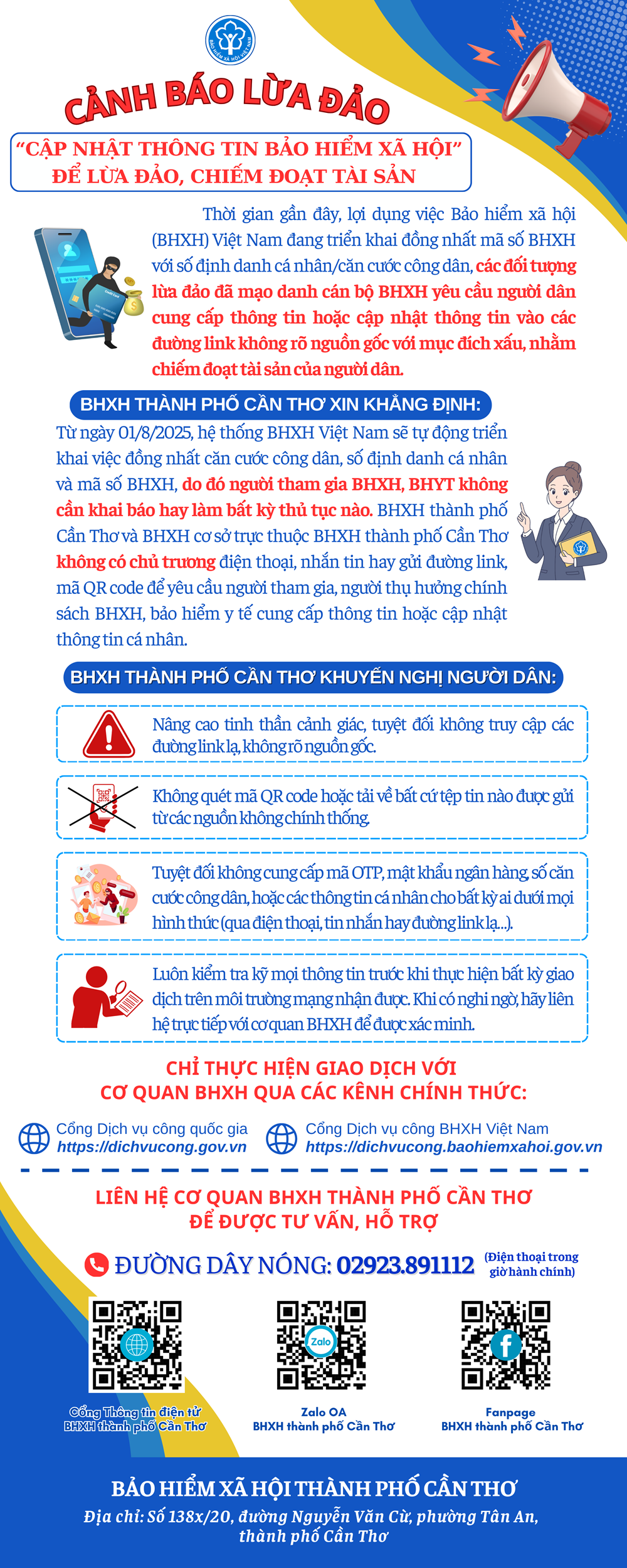 BHXH công bố 3 đầu số điện thoại lừa đảo, đề nghị người dân không nghe, không kết bạn Zalo - ảnh 1