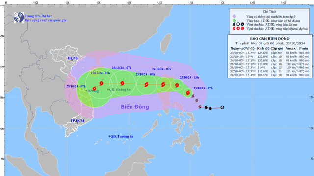 Người dân lưu ý: Bão Trà Mi giật cấp 11 hướng thẳng vào biển Đông