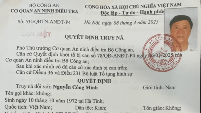 Truy nã đặc biệt Chủ tịch HĐQT Nguyễn Công Minh