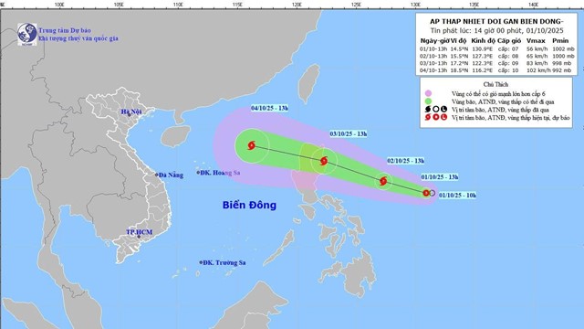Thông tin mới nhất về áp thấp nhiệt đới có khả năng mạnh lên thành bão gần Biển Đông