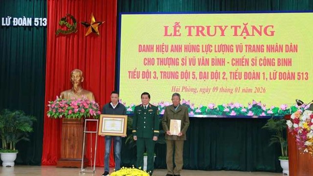Chính thức truy tặng danh hiệu Anh hùng Lực lượng vũ trang nhân dân cho Thượng sĩ Vũ Văn Bình